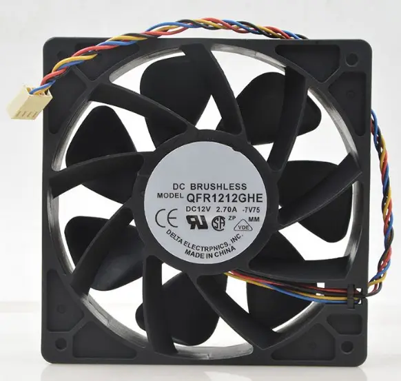 DC 12V 2.7A 6000RPM 120*120*38mm High Speed Axial Flow Cooling Fan 4Pin QFR1212GHE