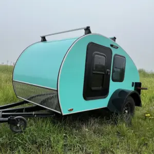 Küçük sağlam 2 kişi eğlence Off Road Camper römorklar ile mutfak küçük ev römork