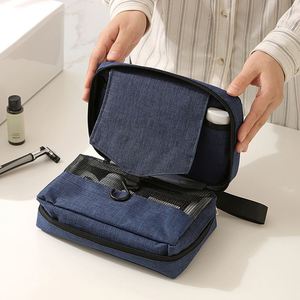 Bolsa de Aseo de Viaje de Tela Catiónica, Bolsa de Cosméticos Portátil, Bolsa de Maquillaje Multifuncional con Gancho - Product Image 4