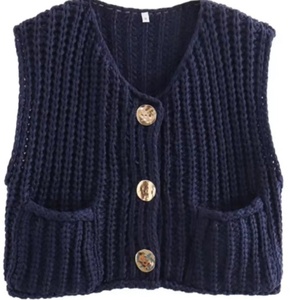 Nouvelle Collection 2026 – <span class=keywords><strong>Gilet</strong></span> Tricoté Boutonné <span class=keywords><strong>Sans</strong></span> Manches pour <span class=keywords><strong>Femme</strong></span> – Haut en <span class=keywords><strong>Maille</strong></span> Tendance Printemps-Automne - Product Image 2