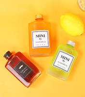 Diseño personalizado 100mL botella de agua plana de plástico desechable con tapón de rosca para uso de refrescos