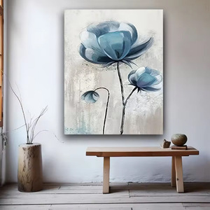 Vẽ tay hoa tường nghệ thuật trừu tượng thiết kế hoa cho hành lang phòng khách sang trọng sofa nền sơn dầu - Product Image 3