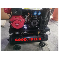 Compresseur d'air portable 3-en-1 en promotion : compresseur/soudeuse/générateur à double réservoir, type piston, moteur essence