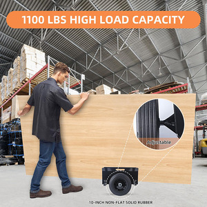 Chariot à panneau robuste JH-Mech Chariot de porte d'une capacité de 1100lb avec roues en caoutchouc solide de 10 po Chariot de porte en acier au carbone - Product Image 4