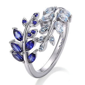 Trendy lab grown gemstones 18K 14K 10K <b>solid</b> white Gold handmade New Design fashion rings gold rings for women Daily Wear - Product Image 3