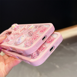 เคสโทรศัพท์มือถือลายการ์ตูนดนตรี KT Cat Bow สำหรับ iPhone 17 Air 16 15 14 Pro Max ลายดอกไม้เรซิ่น 3 มิติ น่ารัก DIY ลายดาว ฝาหลังใส - Product Image 6