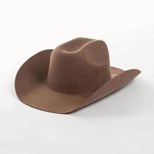 Wholesale 100% Wool Felt Cowgirl Hat Women Men Wide Brim Western White Cowboy Hat - Product Image 5