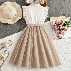 Girl Summer <strong>Dress</strong> 2026 White <strong>Pink</strong> Patchwork Tulle Flutter <strong>Dress</strong> <strong>for</strong> Big Girl Mixed Colors - Product Image 5
