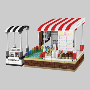 Petite particule 265 pièces enfants bricolage bloc de construction ensembles cafés et kiosques à journaux mini jeu de construction de blocs - Product Image 2