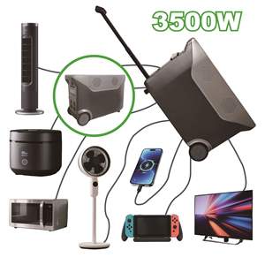 Générateur Solaire Portable 3500W avec Batterie Lithium-Ion et Station à Poignée Extensible pour <span class=keywords><strong>Camping</strong></span> en Plein Air, Urgences, Alimentation de Secours Domestique et Utilisation Hors Réseau - Product Image 3