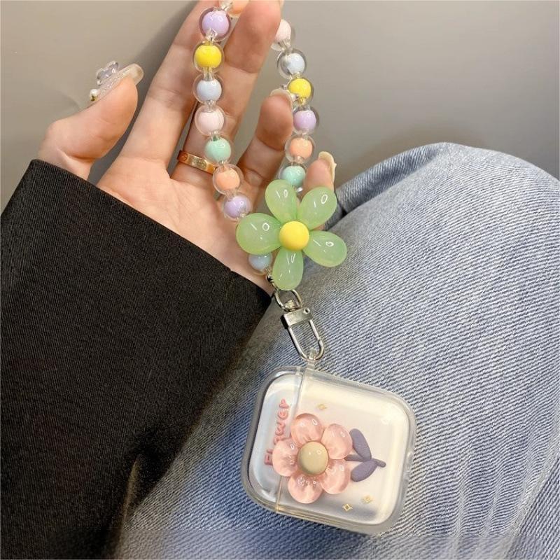 3D Pink Flowers Rainbow Bracelet