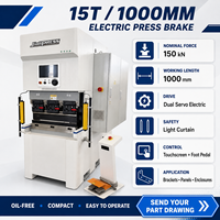 Presse plieuse CNC électrique compacte de 15 tonnes, 1000 mm, à double servo, pour supports, panneaux et boîtiers métalliques