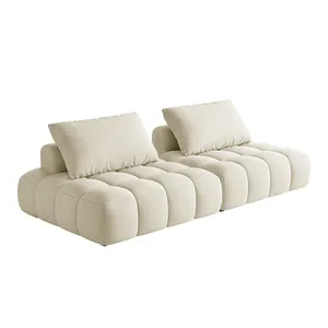 Aomisi Casa Hoge Kwaliteit Bladerdeeg Sofa Nordic Creme Stijl Stof Gestoffeerde Lederen Bank Moderne Woonkamer Module Sofa Set