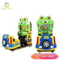 Main dorée grenouille verte flamme coureur dessin animé enfants vidéo simulateur de course jeux à pièces métal plastique japonais anglais
