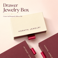 Boîte à bijoux personnalisée avec tiroir coulissant, ruban satin crème et bordeaux, emballage cadeau, boîte d'échantillons cosmétiques, logo personnalisé