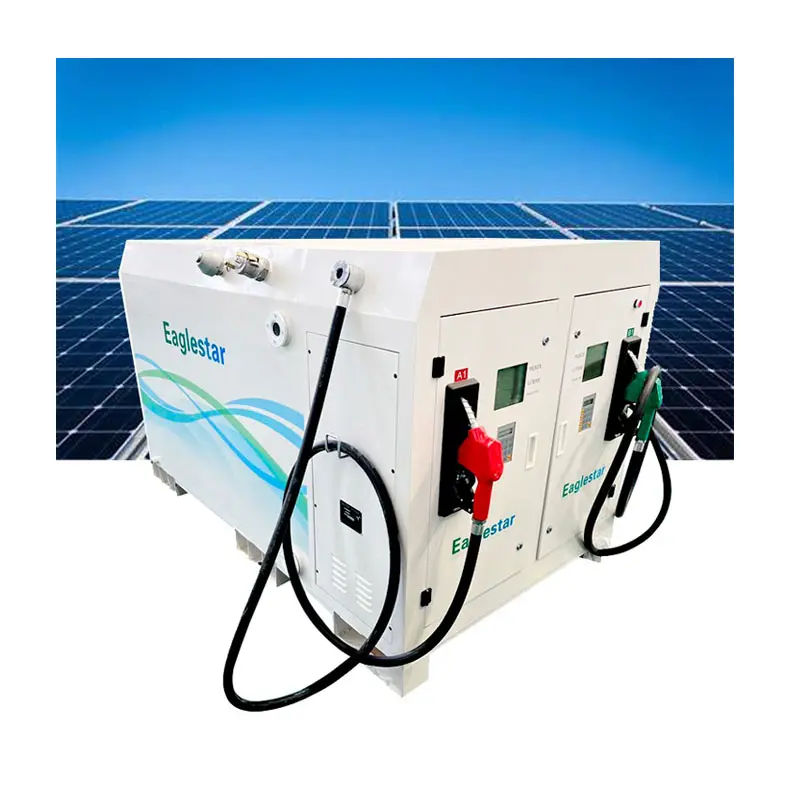 High Quality Gas Filling Petrol Automatic Equipment Container Station Fuel Pump Machine Portable Gas station with Solar Panel