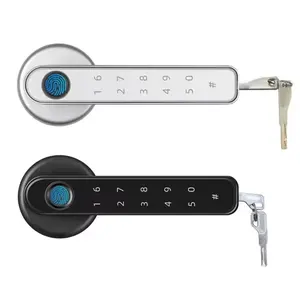 Parmak izi anahtarsız akıllı kapı kolu kilidi elektronik dijital güvenlik Bluetooth kolu kilit APP kontrolü için ahşap kapı