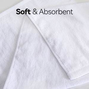 Serviette de toilette en coton blanc 500g de haute qualité, absorbante, <span class=keywords><strong>lavable</strong></span>, personnalisable, multi-usages, pour hôtels, vente en gros - Product Image 3