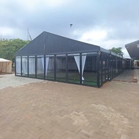 Tentes de réception transparentes en verre pour 500 personnes, en aluminium, pour événements en plein air, toit transparent, tentes de luxe pour mariages et fêtes