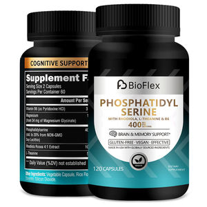 Suplemento Diario, Cápsulas de Fosfatidilserina de 400 mg, 120 Unidades, Glicinato de Magnesio, Vitamina B6, Apoyo para la Salud Cerebral, Venta al por Mayor - Product Image 1