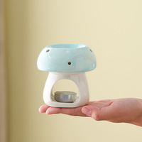 Brûleur d'huiles essentielles et diffuseur d'arômes en céramique créatif de style nordique en forme de champignon, lampe de décoration pour la maison