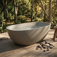 Baignoire autoportante en surface solide durable KKR, baignoire en pierre artificielle