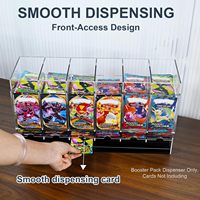 Distributeur de cartes TCG en acrylique transparent noir personnalisé à 3 canaux avec couvercle supérieur ouvrant pour jeux de table, écologique