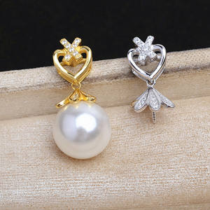 Accessoire de bricolage pour bijoux en perles, pendentif cœur vide, support pour perles de 13-14 mm, tête enveloppée, pendentif JG5962 semi-fini pour perles en vrac - Product Image 1