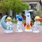 Figurine en fibre de verre statue d'astronaute grandeur nature/figurines d'astronaute créatives artisanat/Statues d'astronaute spatial de grande taille pour bureau à domicile