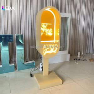 ตู้โทรศัพท์สีเบจแบบกำหนดเองของ LEDA พร้อมไฟ LED ป้ายนีออนตกแต่งงานแต่งงาน งานเลี้ยง งานอีเว้นท์ ทำจากโลหะ - Product Image 2