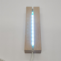 Veilleuse de mariage usb avec capteur cœur tactile avec base en bois acrylique