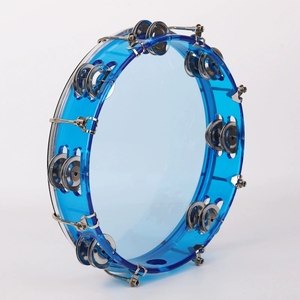 Tambourin transparent réglable de 10 pouces, tambourin à main avec grelots métalliques, jouet de percussion pour enfants - Product Image 6