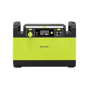 CTECHi price 1500W watts electric lifepo4 portable power station solar power generators with panel completed set