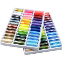 Máquina de rollo de hilo de poliéster 100% de colores mezclados, hilo de coser bordado a mano para Kit de costura casera