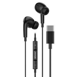 Écouteurs Jokade Type C avec micro et contrôle du volume, écouteurs filaires noirs pour la musique - Product Image 1