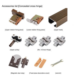 Meilleur système <span class=keywords><strong>de</strong></span> porte pliante à deux volets <span class=keywords><strong>pour</strong></span> accessoires en alliage d'aluminium, <span class=keywords><strong>fixation</strong></span> sur rail, <span class=keywords><strong>kit</strong></span> <span class=keywords><strong>de</strong></span> porte coulissante en bois, quincaillerie <span class=keywords><strong>de</strong></span> porte pliante - Product Image 3