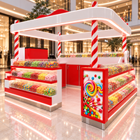 Kiosque de présentation de bonbons moderne et écologique personnalisé avec éclairage LED et design de mobilier commercial haut de gamme pour les magasins de détail