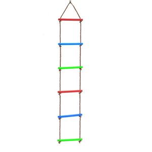 Scala <span class=keywords><strong>a</strong></span> Corda Arcobaleno in Legno per Arrampicata e <span class=keywords><strong>Altalena</strong></span> da Giardino, Giocattolo per Esercizio per Bambini, per Interni/Esterni, Parco Giochi, Parco Trampolini - Product Image 1