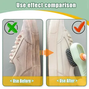 Wholesale Shoes Brush Automatic Discharge Multifunction Press Out <b>Cleaner</b> Soft Bristles Clothes Brushes Cleaning Tool - Product Image 4