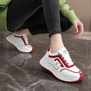 ZY2501 Zapatos <span class=keywords><strong>de</strong></span> Mujer Casuales, Nuevos Mocasines Blancos Transpirables <span class=keywords><strong>con</strong></span> Cordones, Punta Redonda y Suela Plana para Primavera, Otoño e Invierno - Product Image 3