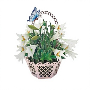 Tarjeta de Condolencias 3D con Lirio Blanco, Tarjeta de Felicitación de Papel para el Luto por la Pérdida de un Ser Querido, Mascota, Mamá, Papá, Hijo/a - Product Image 1