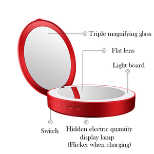 <strong>2026</strong> <strong>Trending</strong> <strong>Product</strong> Portable Powerbank Ultra-thin 3000mah Super Fast Charging Compact Pocket Led Makeup Mirror with Power Bank - Product Image 5