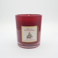 Bougie cylindrique en verre de la série Noël avec travail de cire artisanal, contenants en verre recyclables pour la décoration de fêtes et de la maison