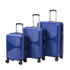 Casing bagasi setelan tiga potong ABS + PC tahan air 20/24/28 inci kapasitas besar kustom dengan lapisan poliester dan pegangan lembut - Product Image 3