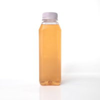 480Ml 16 Oz Franse Vierkante Lege Huisdier Plastic Drank Sap Fles Voor Sap Verpakking Met Witte Fraudebestendige Plastic Dop