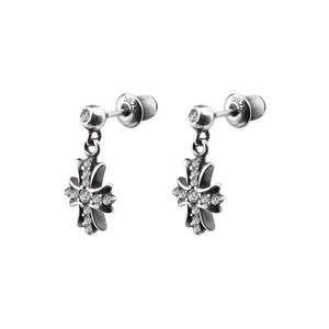 S925 Sterling Silver Cross Drop Earrings With Crystal Inlay For Men Everyday Wear - Product Image 5