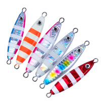 Leurres métalliques lumineux à lancer en haute mer 20g 30g 40g, réfléchissants au laser, pour la pêche au jigging lent en eau salée et en rivière, pour le marlin