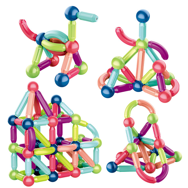 64pcs New Children's Educational Toys Buildings Creative Magnetic Stick Toys Children's Construction Toys