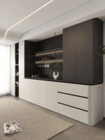 Kostenloses Design Umweltfreundliches Modernes Holz-Sideboard Aufbewahrungsschrank mit Kühlung Luxuriöse Ess- und Wohnzimmermöbel