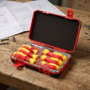 Portable Screwdriver <b>Set</b> Ratchet High <b>Torque</b> Multi-Angle Slotted Chrome Vanadium Steel Insulated 8-in-1 for Industrial DIY - Product Image 1